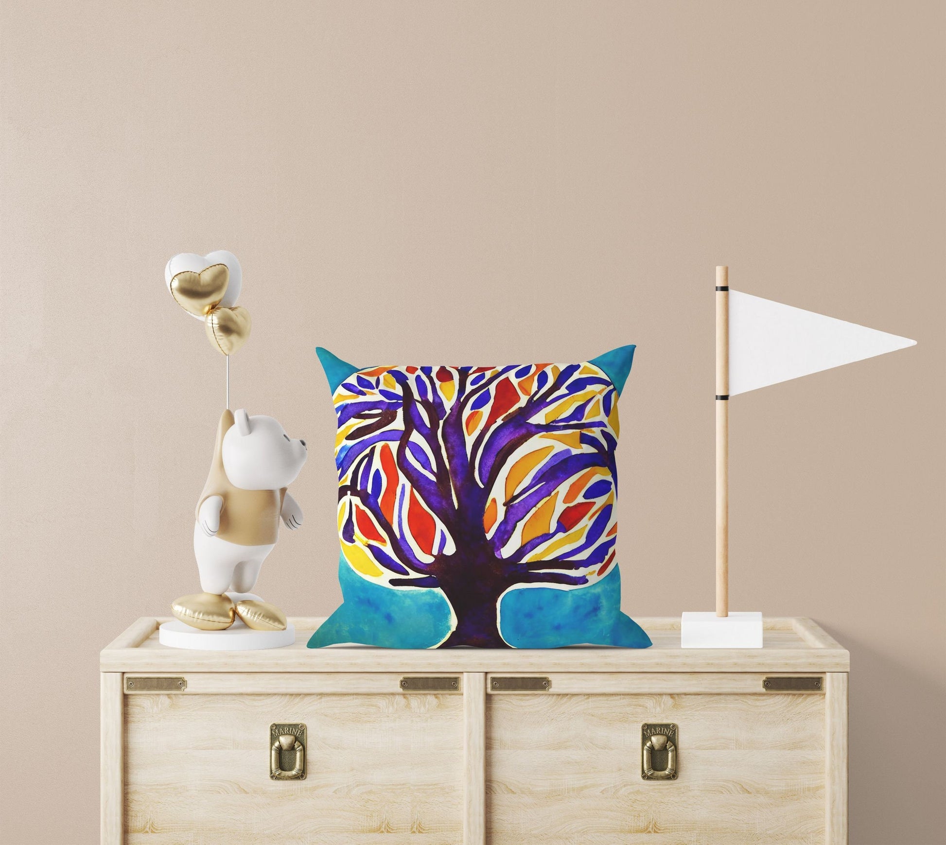 Tree Of Life Throw Pillow Cover, Abstract Pillow, Soft Pillow Cases, Colorful Pillow Case, Housewarming Gift, Indoor Pillow Cases