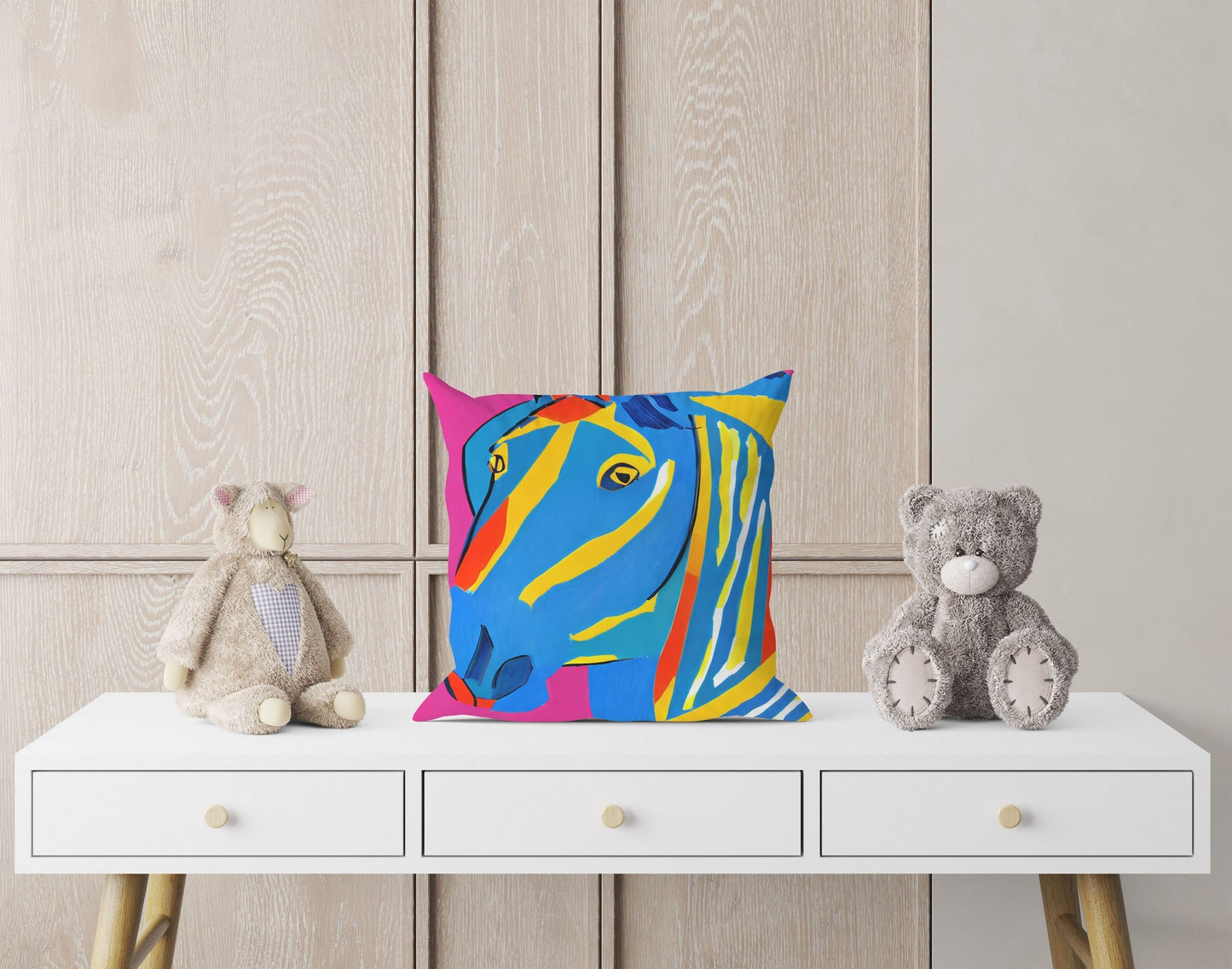 Original Art Horse Pillow Case, Bee Pillow Cover, Designer Pillow, Colorful Pillow Case, Modern Pillow, Large Pillow Cases, Home And Living