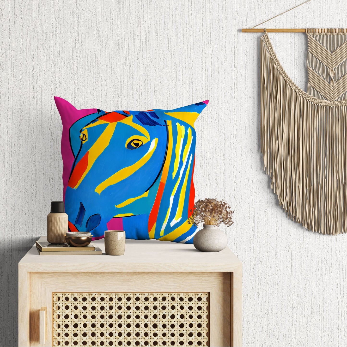 Original Art Horse Pillow Case, Bee Pillow Cover, Designer Pillow, Colorful Pillow Case, Modern Pillow, Large Pillow Cases, Home And Living