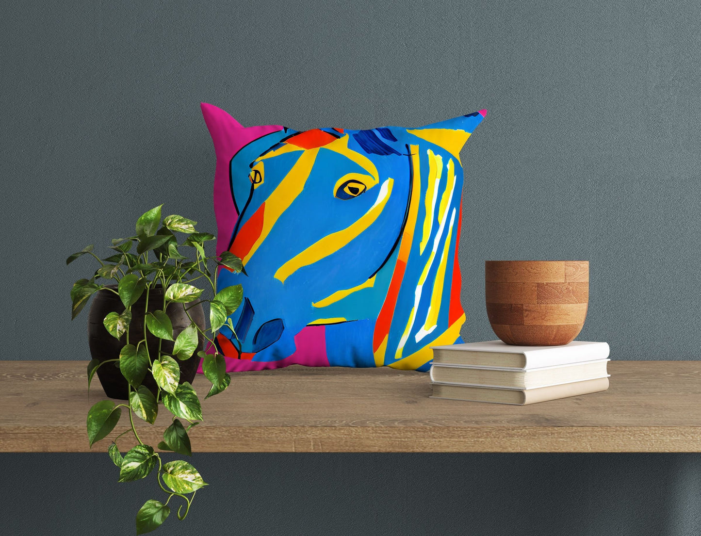 Original Art Horse Pillow Case, Bee Pillow Cover, Designer Pillow, Colorful Pillow Case, Modern Pillow, Large Pillow Cases, Home And Living