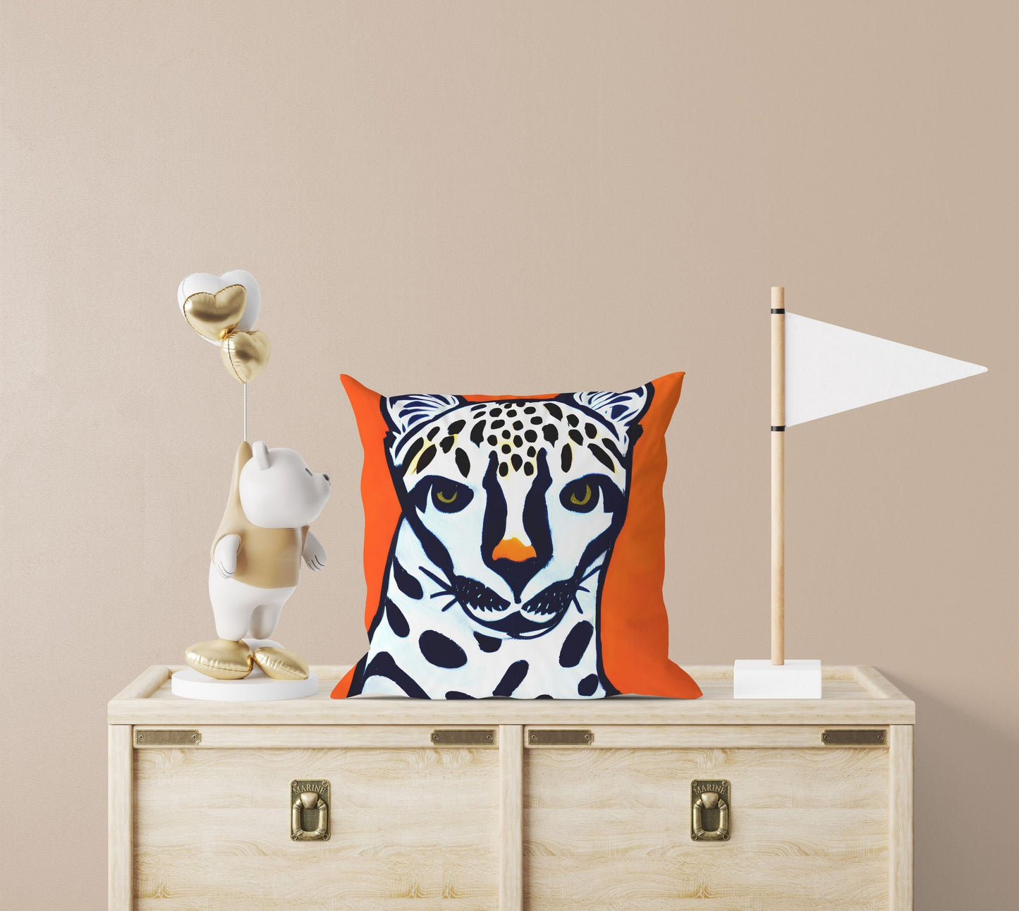 Modern Art African Wildlife Cheetah Tapestry Pillows, Bee Pillow Cover, Art Pillow, Colorful Pillow Case, Modern Pillow, Square Pillow