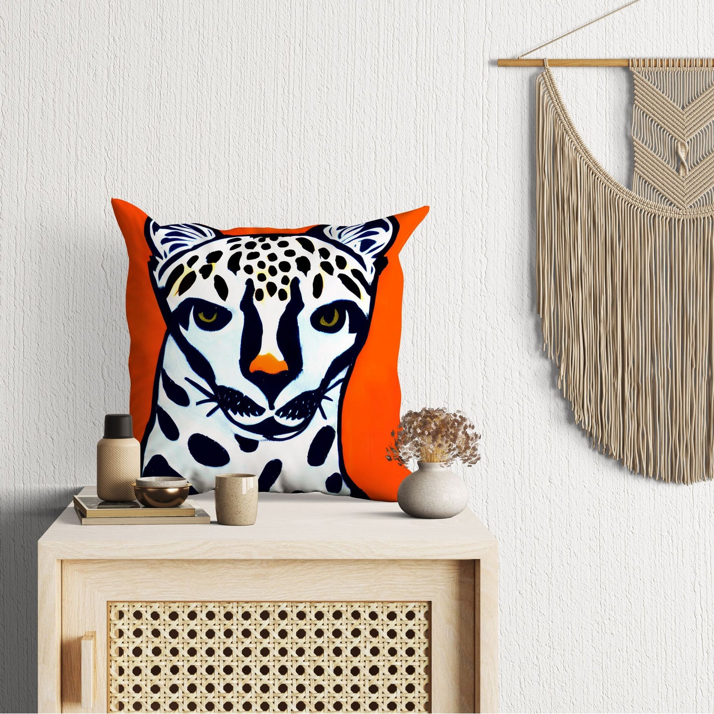 Modern Art African Wildlife Cheetah Tapestry Pillows, Bee Pillow Cover, Art Pillow, Colorful Pillow Case, Modern Pillow, Square Pillow