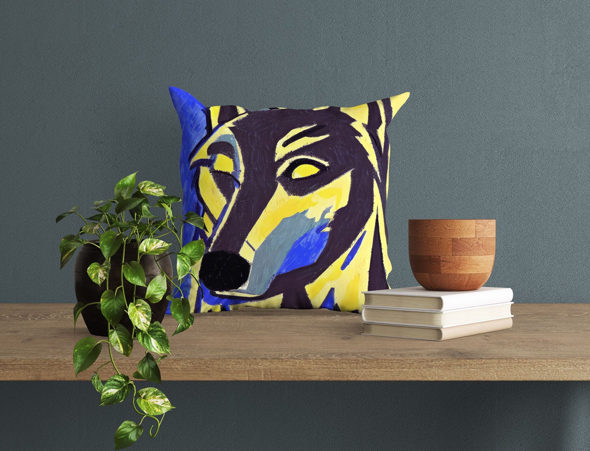 Watercolor Art Wildlife Wolf Pillow Case, Abstract Art Pillow, Artist Pillow, Colorful Pillow Case, Fashion, Square Pillow, Sofa Pillows