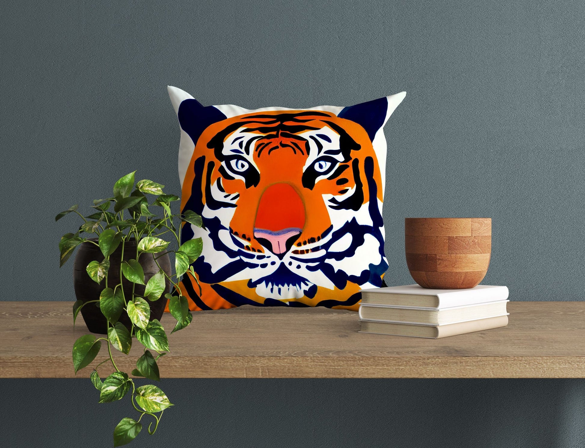 Original Art Wildlife Tiger Throw Pillow Cover, Abstract Throw Pillow Cover, Art Pillow, Housewarming Gift, Pillow Cases For Kids
