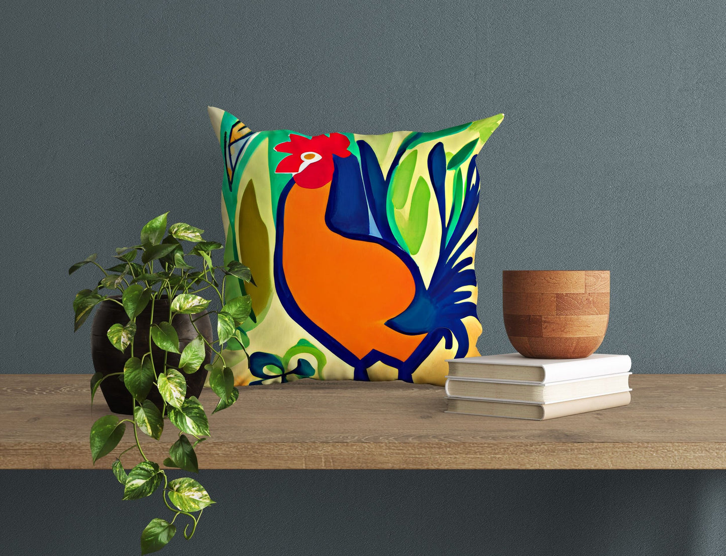 Original Art Rooster, Pillow Case, Abstract Pillow Case, Soft Pillow Cases, Colorful Pillow Case, Fashion, Pillow Cases For Kids