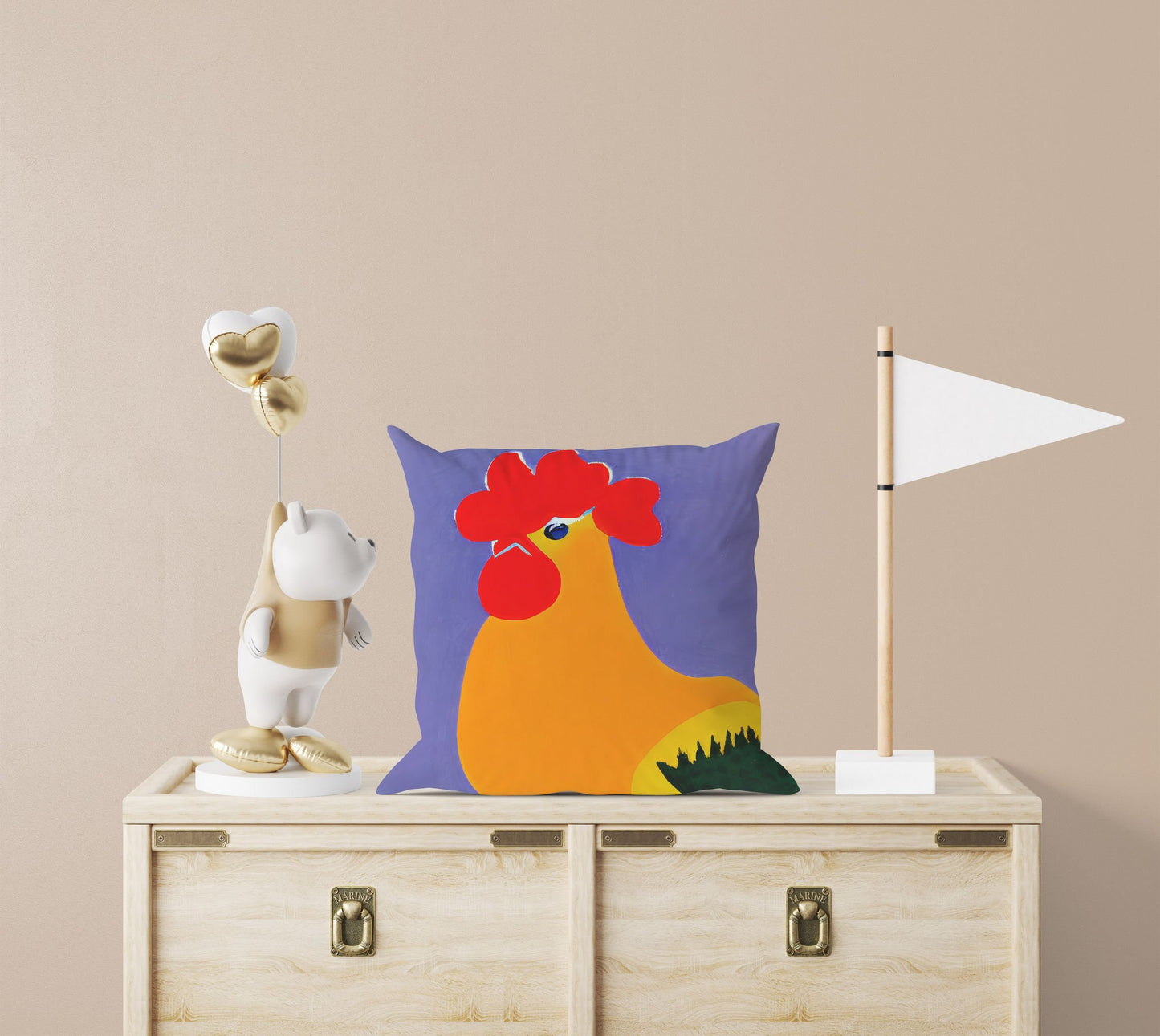 Original Art Rooster Pillow Case, Abstract Throw Pillow Cover, Soft Pillow Cases, Colorful Pillow Case, Home Decor Pillow, Sofa Pillows