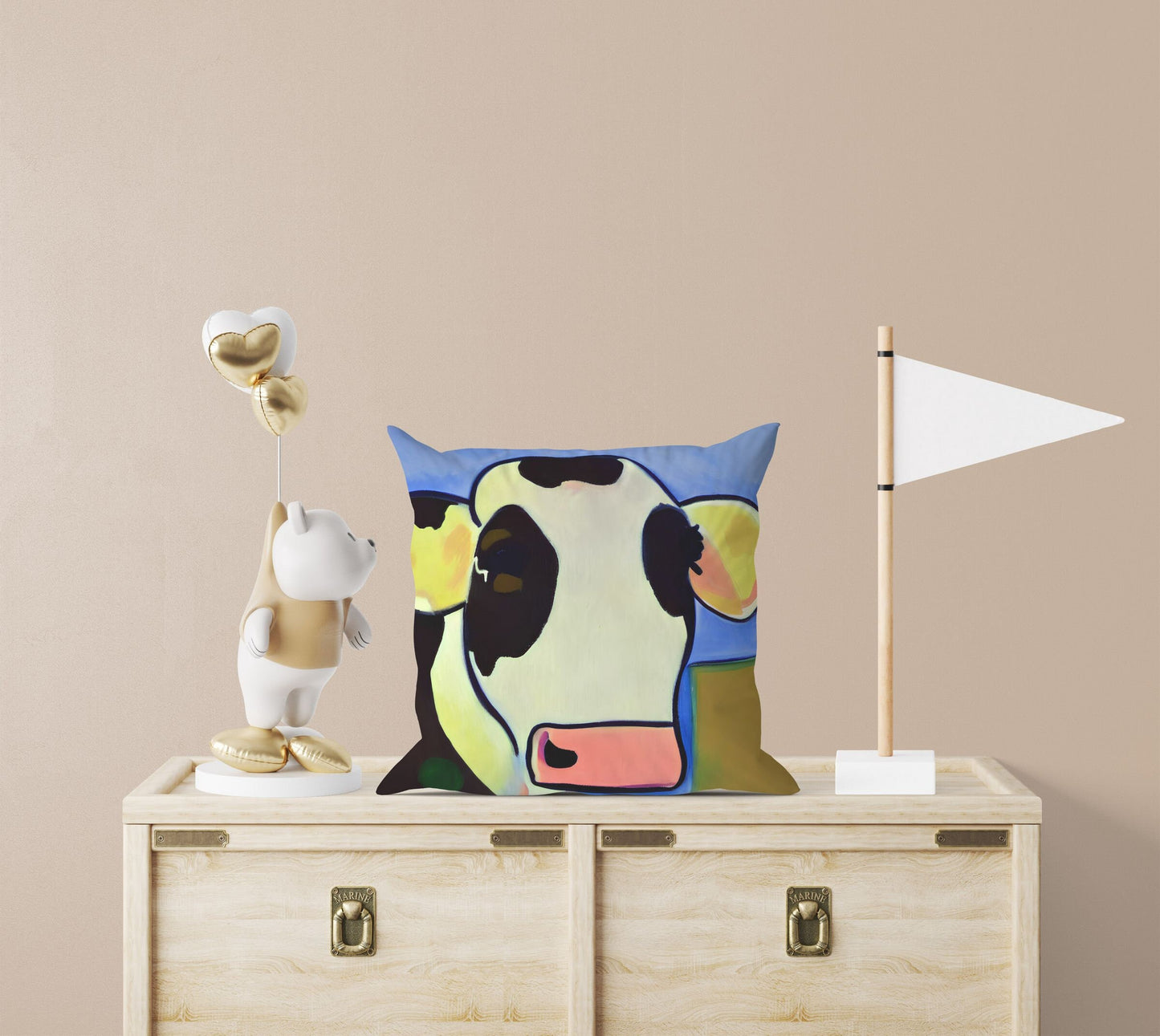 Milk Cow Original Art, Tapestry Pillows, Abstract Art Pillow, Comfortable, Colorful Pillow Case, Fashion, Home And Living, Sofa Pillows