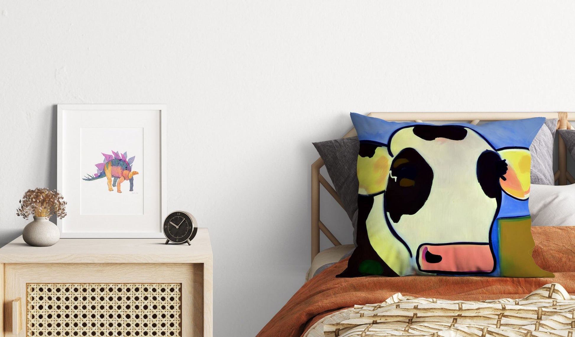 Milk Cow Original Art, Tapestry Pillows, Abstract Art Pillow, Comfortable, Colorful Pillow Case, Fashion, Home And Living, Sofa Pillows