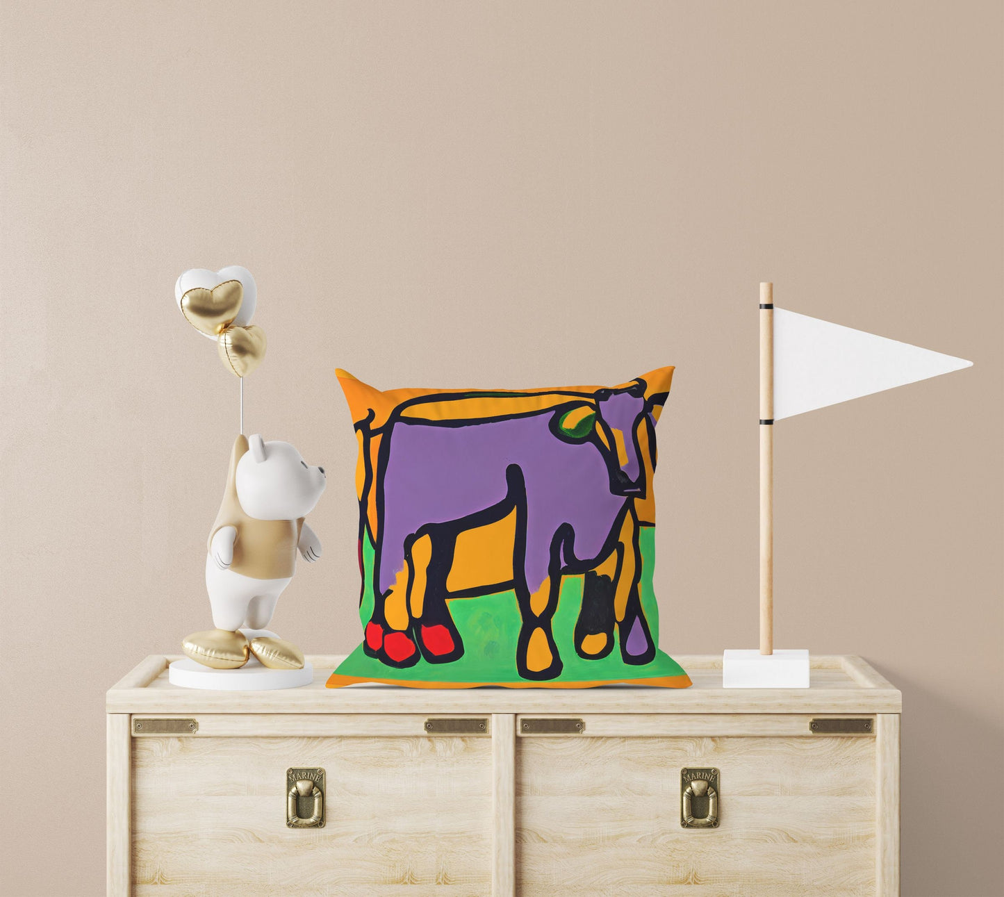 Abstract Art Calfs Throw Pillow, Toss Pillow, Abstract Throw Pillow, Comfortable, Colorful Pillow Case, Fashion, Square Pillow