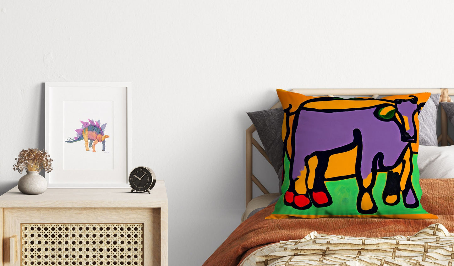 Abstract Art Calfs Throw Pillow, Toss Pillow, Abstract Throw Pillow, Comfortable, Colorful Pillow Case, Fashion, Square Pillow