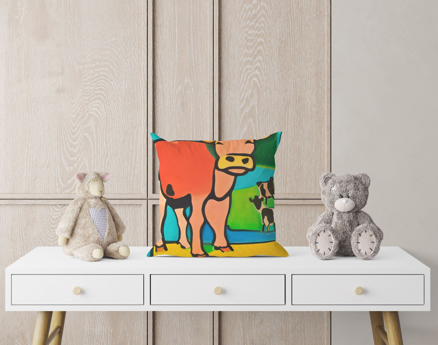 Abstract Art A Calf Throw Pillow, Throw Pillow, Abstract Art Pillow, Contemporary Pillow, Square Pillow, Home And Living, Sofa Pillows