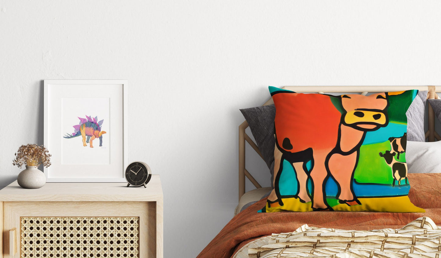 Abstract Art A Calf Throw Pillow, Throw Pillow, Abstract Art Pillow, Contemporary Pillow, Square Pillow, Home And Living, Sofa Pillows