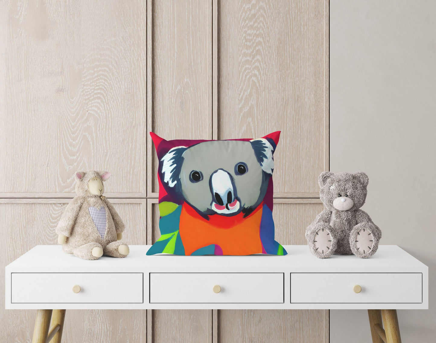 Australian Wildlife Australian Wildlife Koala Throw Pillow Cover, Abstract Throw Pillow, Soft Pillow Cases, Colorful Pillow Case, Fashion