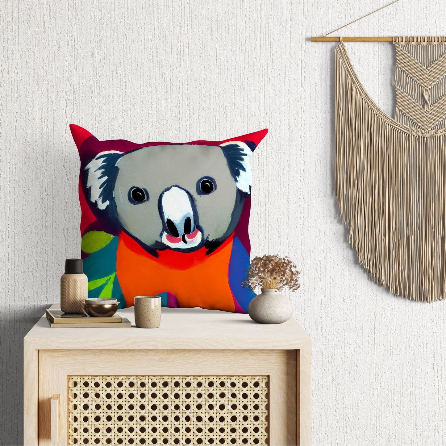 Australian Wildlife Australian Wildlife Koala Throw Pillow Cover, Abstract Throw Pillow, Soft Pillow Cases, Colorful Pillow Case, Fashion
