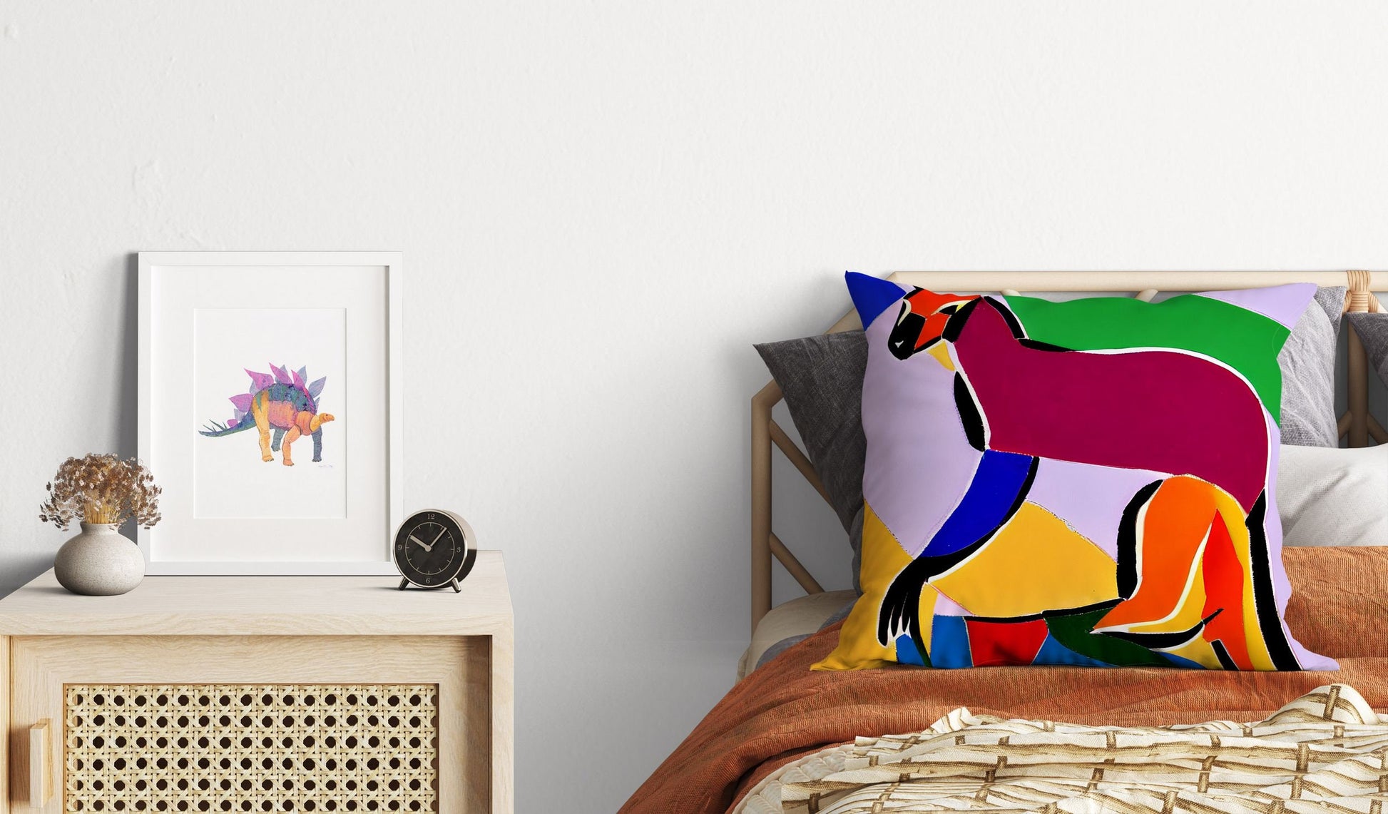 Australian Wildlife Kangaroo Decorative Pillow, Abstract Art Pillow, Art Pillow, Colorful Pillow Case, Fashion, 18 X 18 Pillow Covers