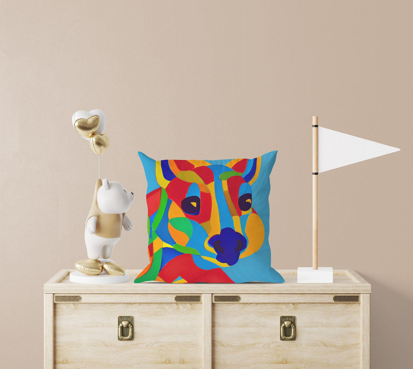 Australian Wildlife Kangaroo Tapestry Pillows, Abstract Art Pillow, Designer Pillow, Colorful Pillow Case, Fashion, 18 X 18 Pillow Covers