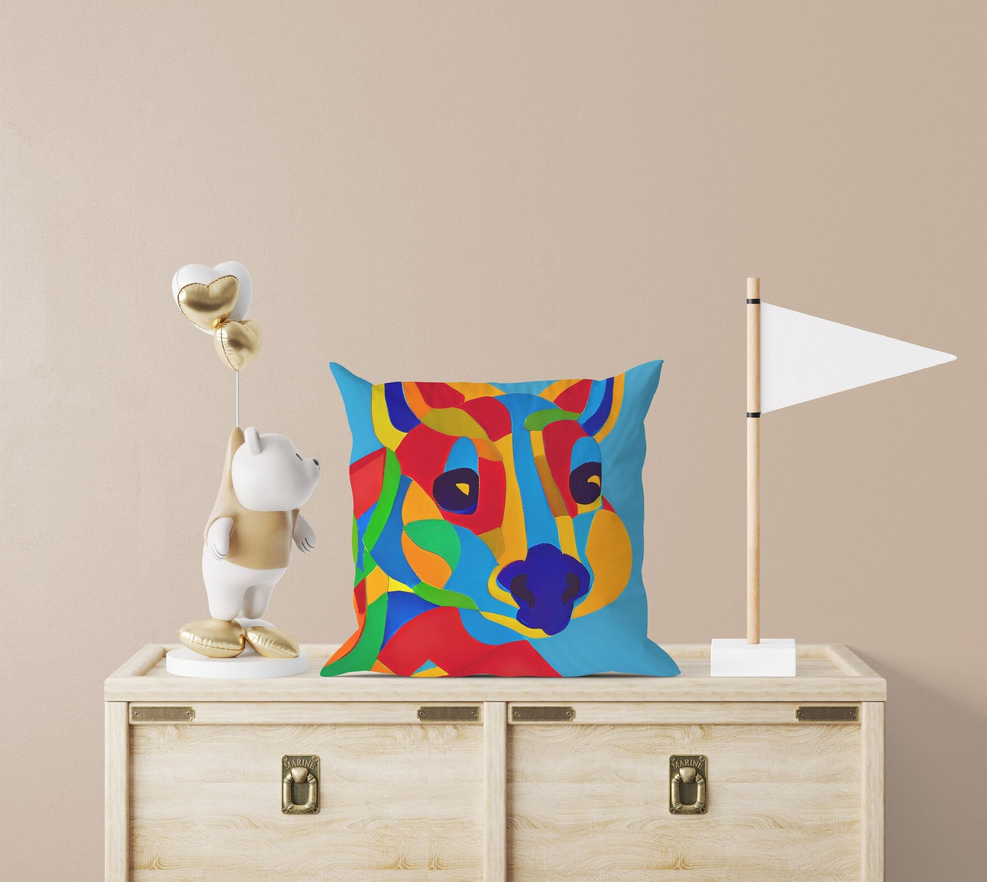 Australian Wildlife Kangaroo Tapestry Pillows, Abstract Art Pillow, Designer Pillow, Colorful Pillow Case, Fashion, 18 X 18 Pillow Covers