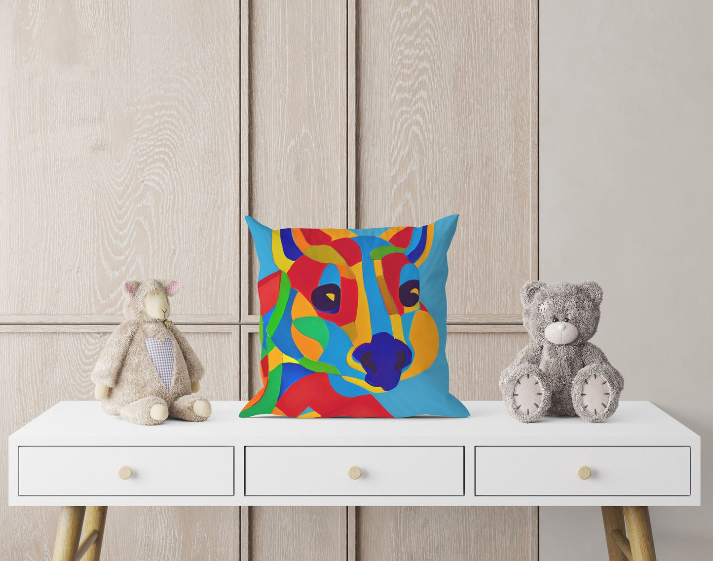 Australian Wildlife Kangaroo Tapestry Pillows, Abstract Art Pillow, Designer Pillow, Colorful Pillow Case, Fashion, 18 X 18 Pillow Covers
