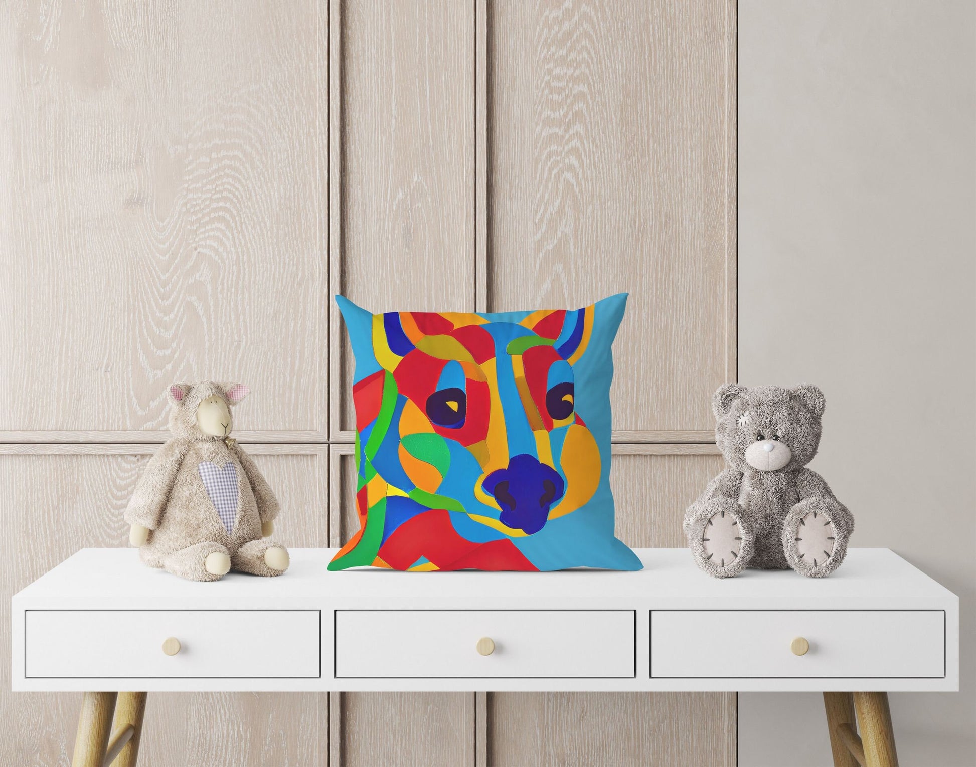 Australian Wildlife Kangaroo Tapestry Pillows, Abstract Art Pillow, Designer Pillow, Colorful Pillow Case, Fashion, 18 X 18 Pillow Covers