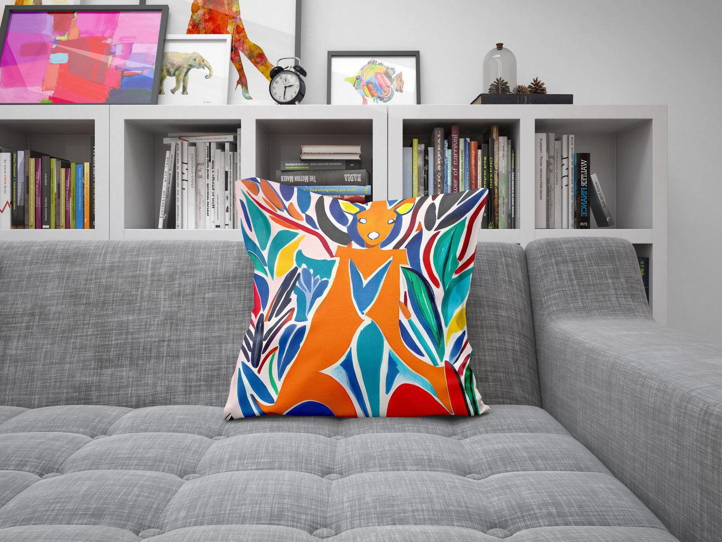 Australian Wildlife Kangaroo Pillow Case, Abstract Throw Pillow Cover, Comfortable, Colorful Pillow Case, Housewarming Gift, Girl Pillow