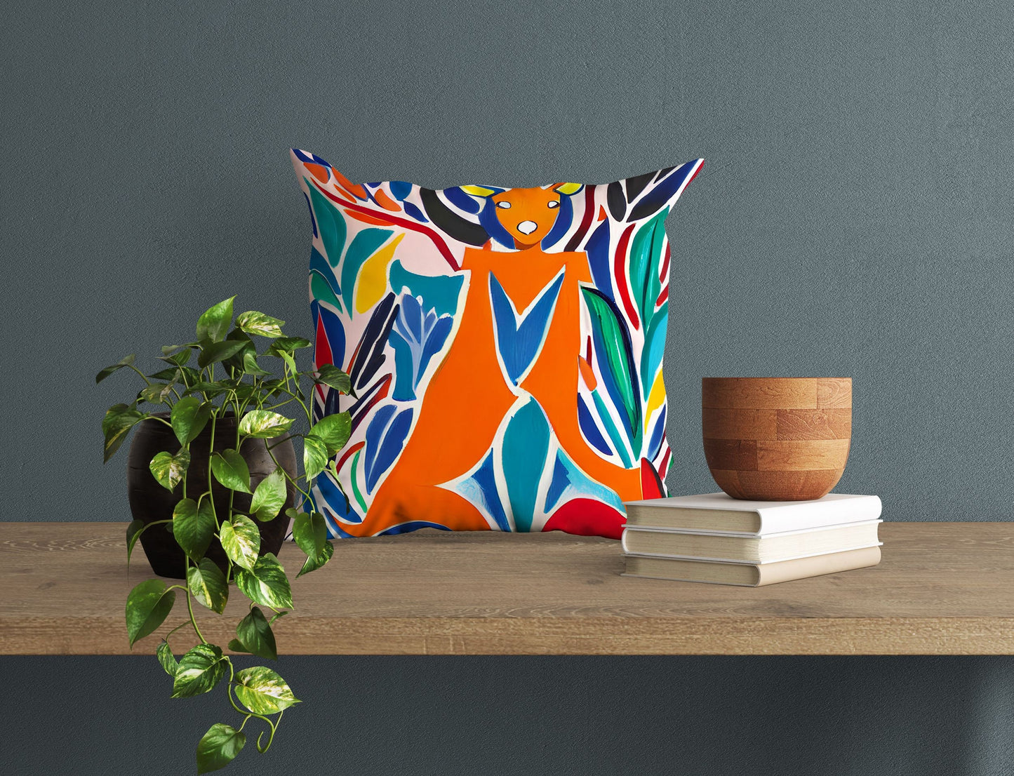 Australian Wildlife Kangaroo Pillow Case, Abstract Throw Pillow Cover, Comfortable, Colorful Pillow Case, Housewarming Gift, Girl Pillow