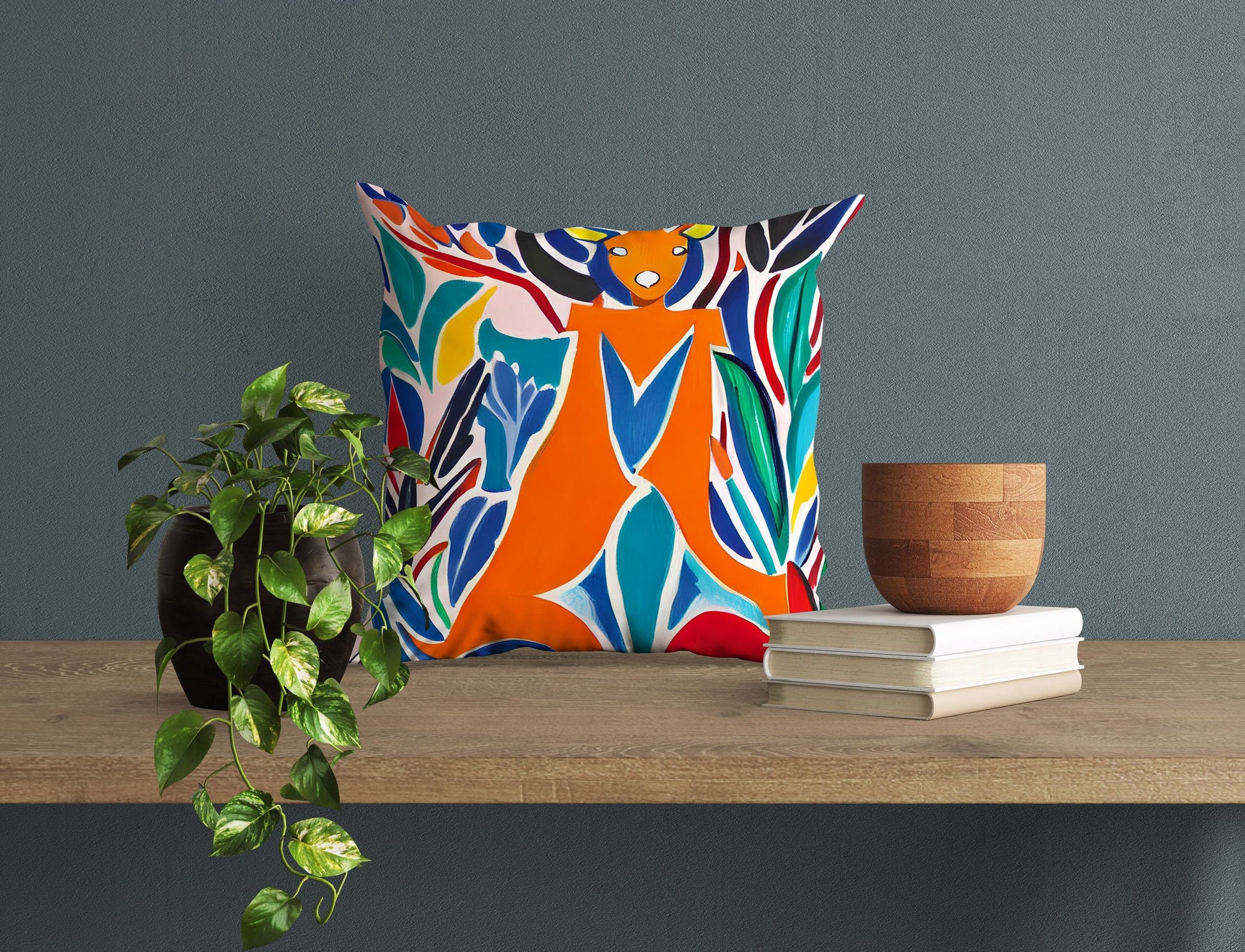 Australian Wildlife Kangaroo Pillow Case, Abstract Throw Pillow Cover, Comfortable, Colorful Pillow Case, Housewarming Gift, Girl Pillow