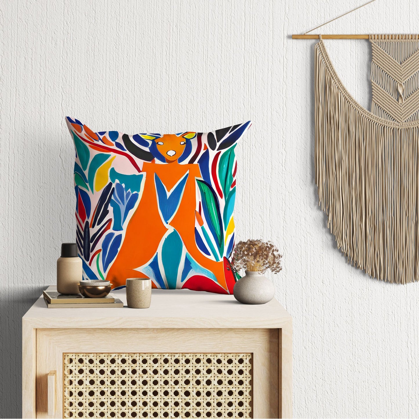 Australian Wildlife Kangaroo Pillow Case, Abstract Throw Pillow Cover, Comfortable, Colorful Pillow Case, Housewarming Gift, Girl Pillow