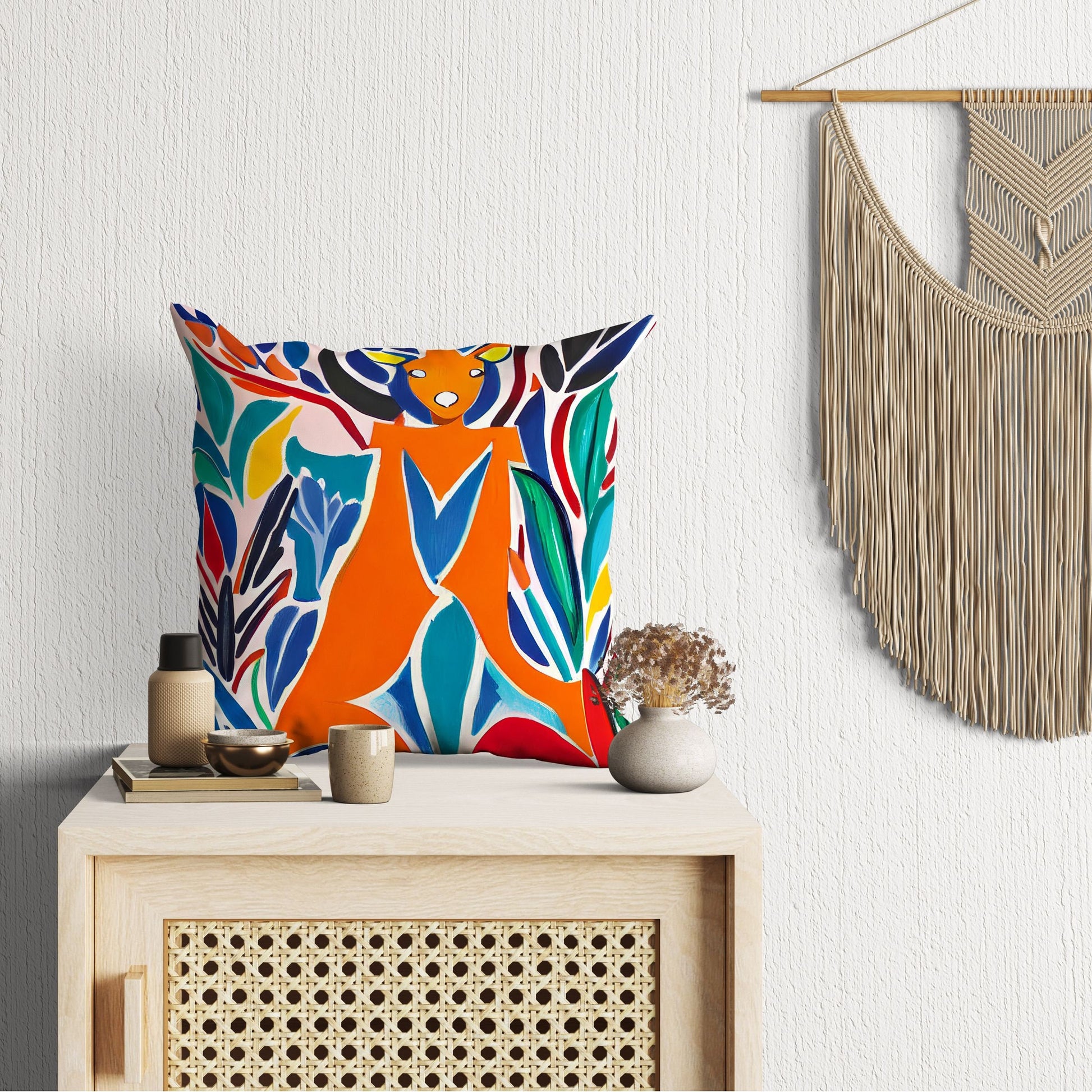 Australian Wildlife Kangaroo Pillow Case, Abstract Throw Pillow Cover, Comfortable, Colorful Pillow Case, Housewarming Gift, Girl Pillow