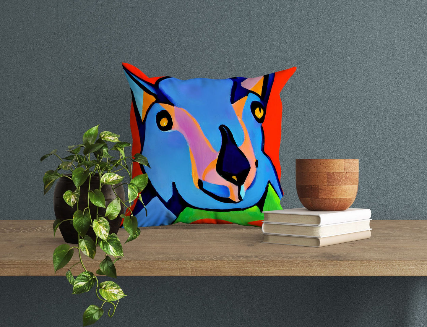 Australian Wildlife Kangaroo Pillow Case, Abstract Throw Pillow Cover, Artist Pillow, Large Pillow Cases, Housewarming Gift, Sofa Pillows