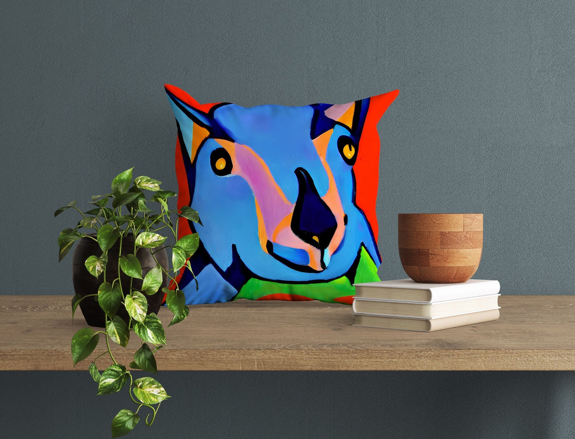 Australian Wildlife Kangaroo Pillow Case, Abstract Throw Pillow Cover, Artist Pillow, Large Pillow Cases, Housewarming Gift, Sofa Pillows