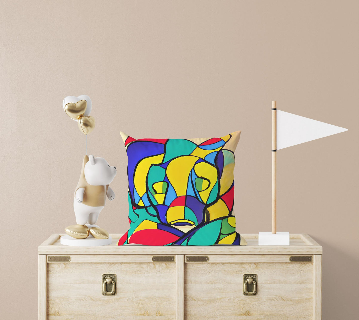 Australian Wildlife Platypus Abstract Art Toss Pillow, Abstract Pillow, Original Art Pillow, Colorful Pillow Case, Contemporary Pillow