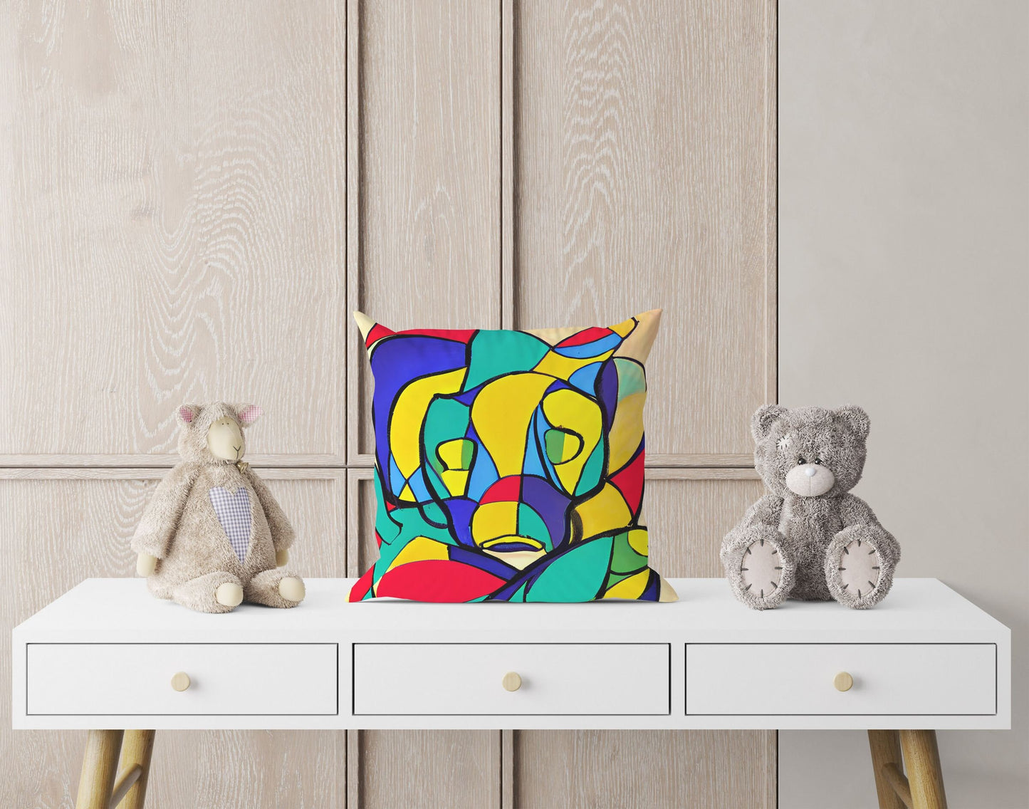 Australian Wildlife Platypus Abstract Art Toss Pillow, Abstract Pillow, Original Art Pillow, Colorful Pillow Case, Contemporary Pillow