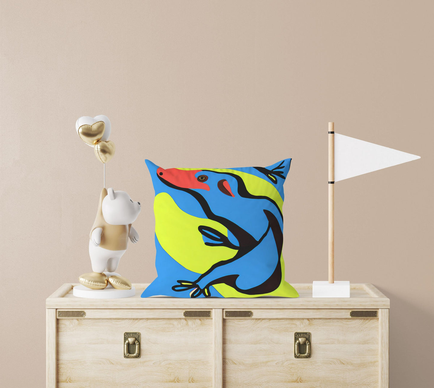 Australian Wildlife Platypus Original Art Tapestry Pillows, Abstract Pillow Case, Designer Pillow, Colorful Pillow Case, Modern Pillow