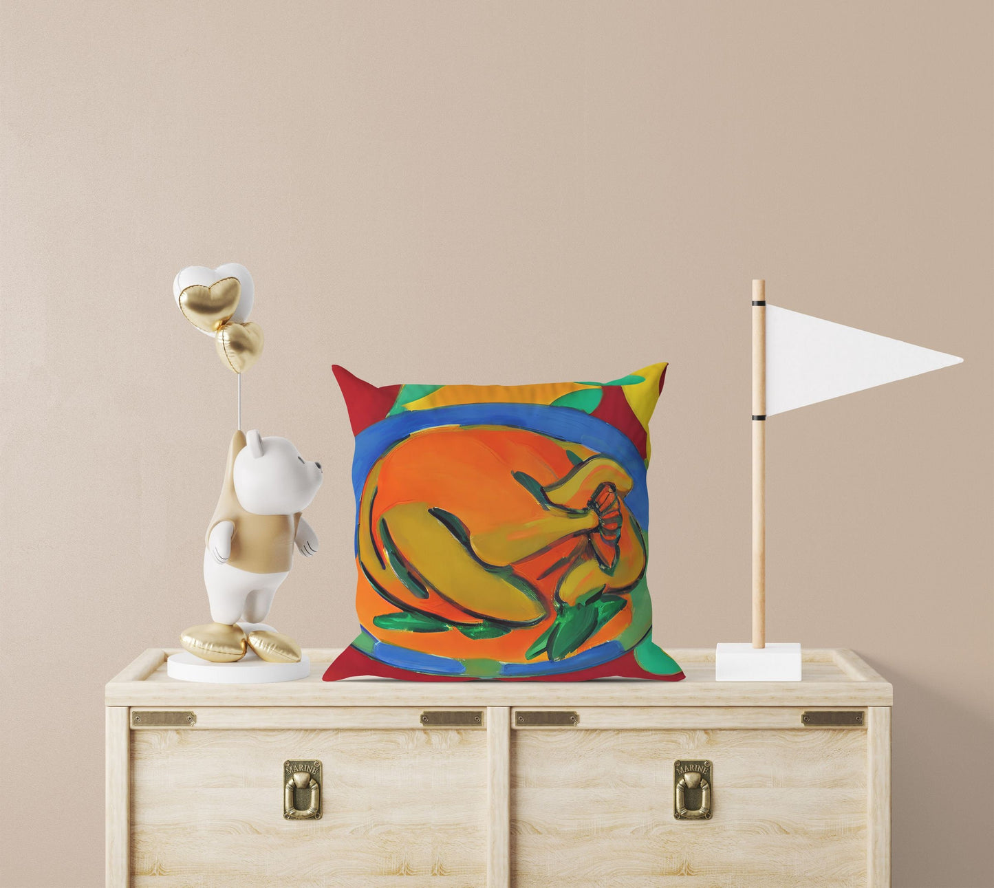 Thanksgiving Roast Turkey Original Art Pillow Case, Abstract Throw Pillow Cover, Original Art Pillow, Colorful Pillow Case, Fashion