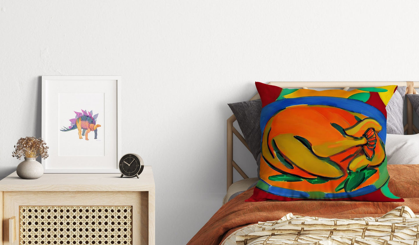 Thanksgiving Roast Turkey Original Art Pillow Case, Abstract Throw Pillow Cover, Original Art Pillow, Colorful Pillow Case, Fashion