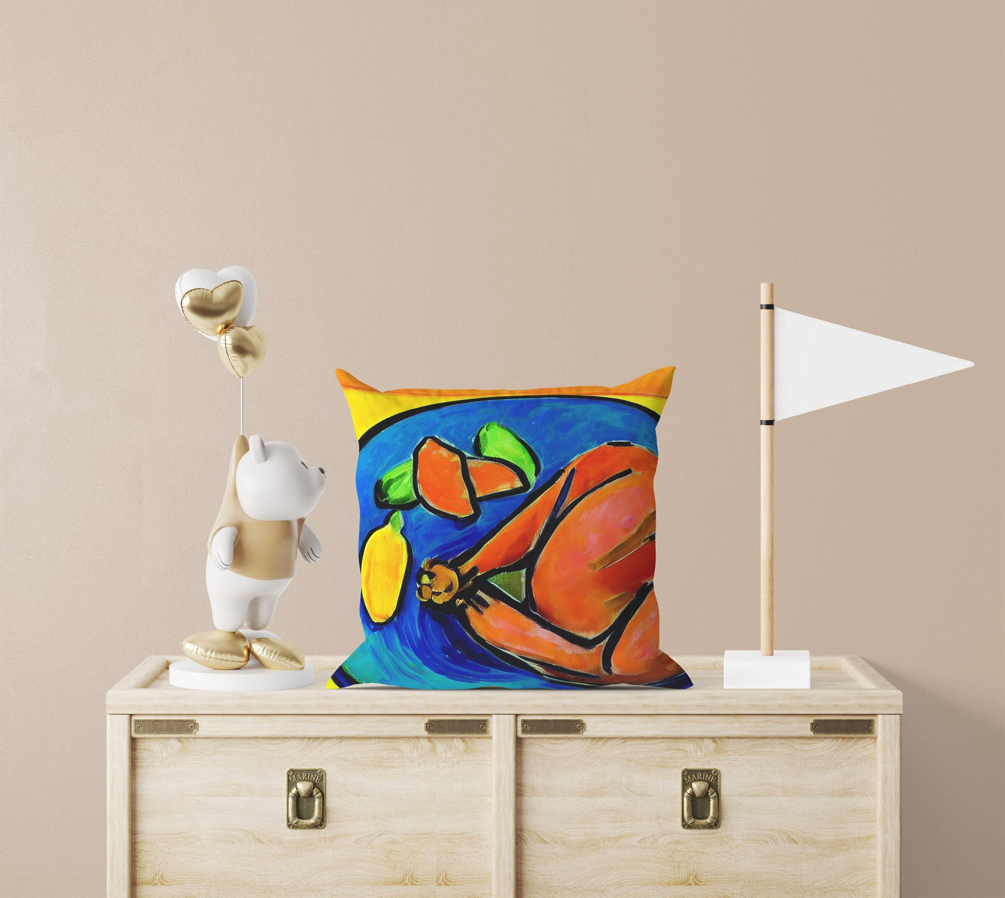 Thanksgiving Roast Turkey Original Art Throw Pillow, Abstract Art Pillow, Artist Pillow, Colorful Pillow Case, Watercolor Pillow Cases