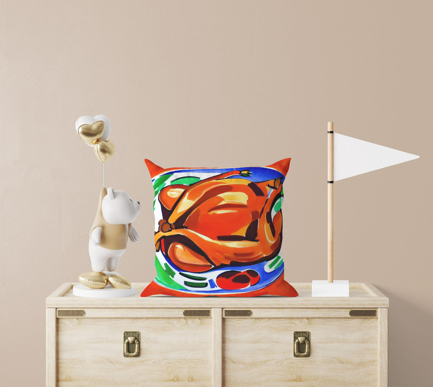 Thanksgiving Roast Turkey Original Art Toss Pillow, Abstract Pillow Case, Original Art Pillow, Colorful Pillow Case, Watercolor Pillow Cases