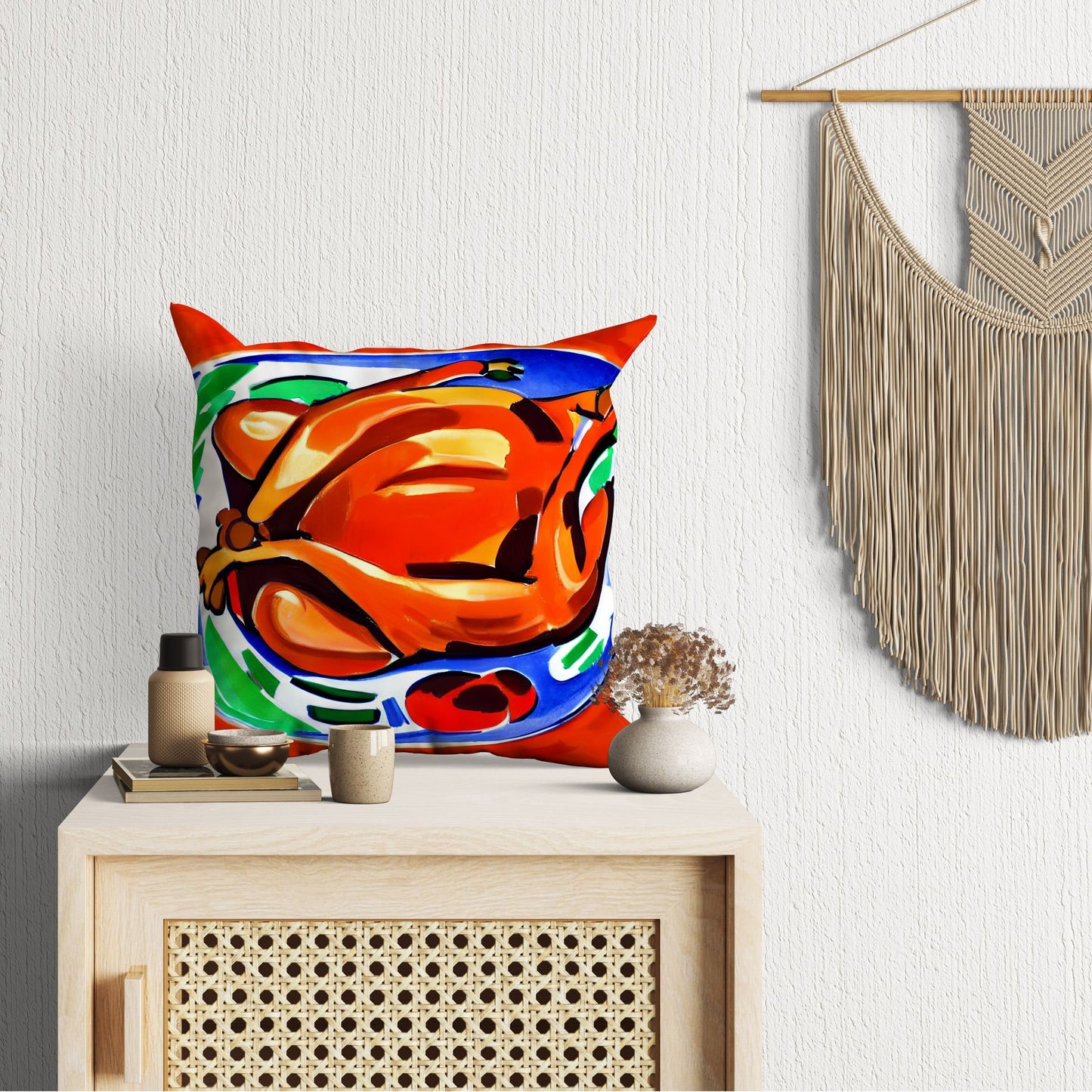 Thanksgiving Roast Turkey Original Art Toss Pillow, Abstract Pillow Case, Original Art Pillow, Colorful Pillow Case, Watercolor Pillow Cases