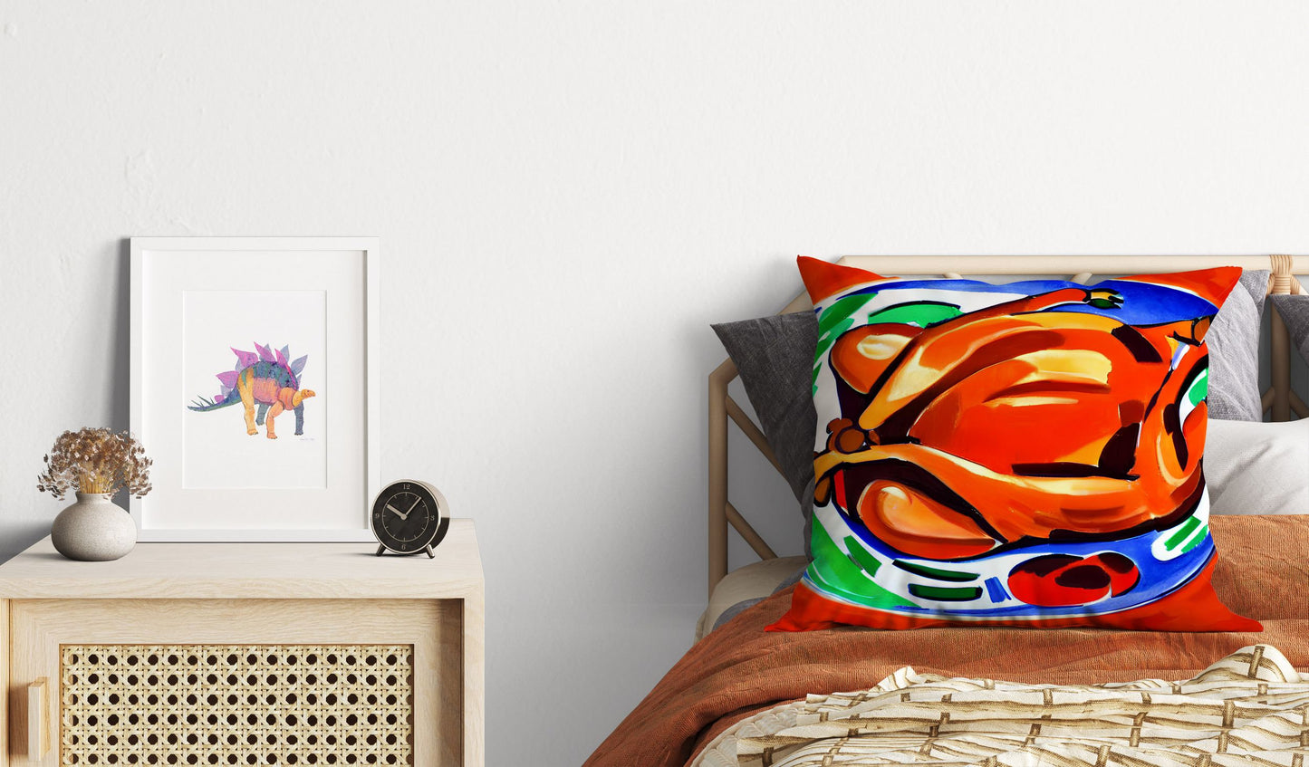 Thanksgiving Roast Turkey Original Art Toss Pillow, Abstract Pillow Case, Original Art Pillow, Colorful Pillow Case, Watercolor Pillow Cases