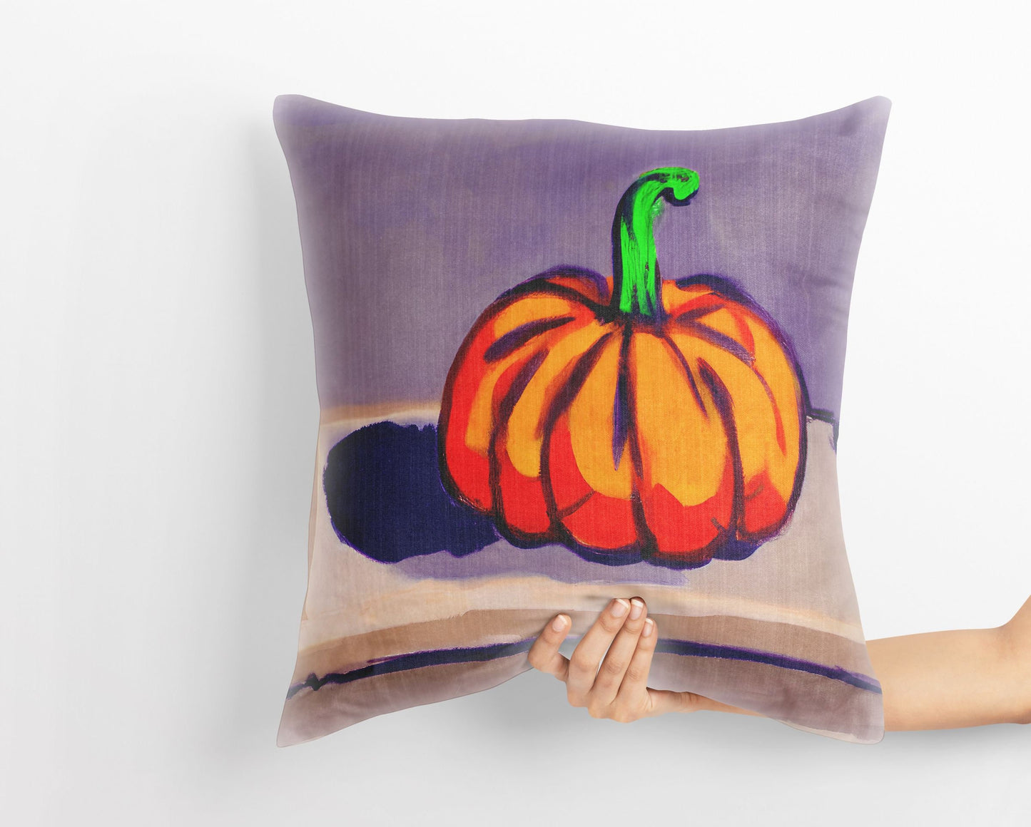 Pumpkin Halloween Original Art Pillow Case, Abstract Throw Pillow Cover, Watercolor Pillow Cases, Large Pillow Cases, Home Decor Pillow
