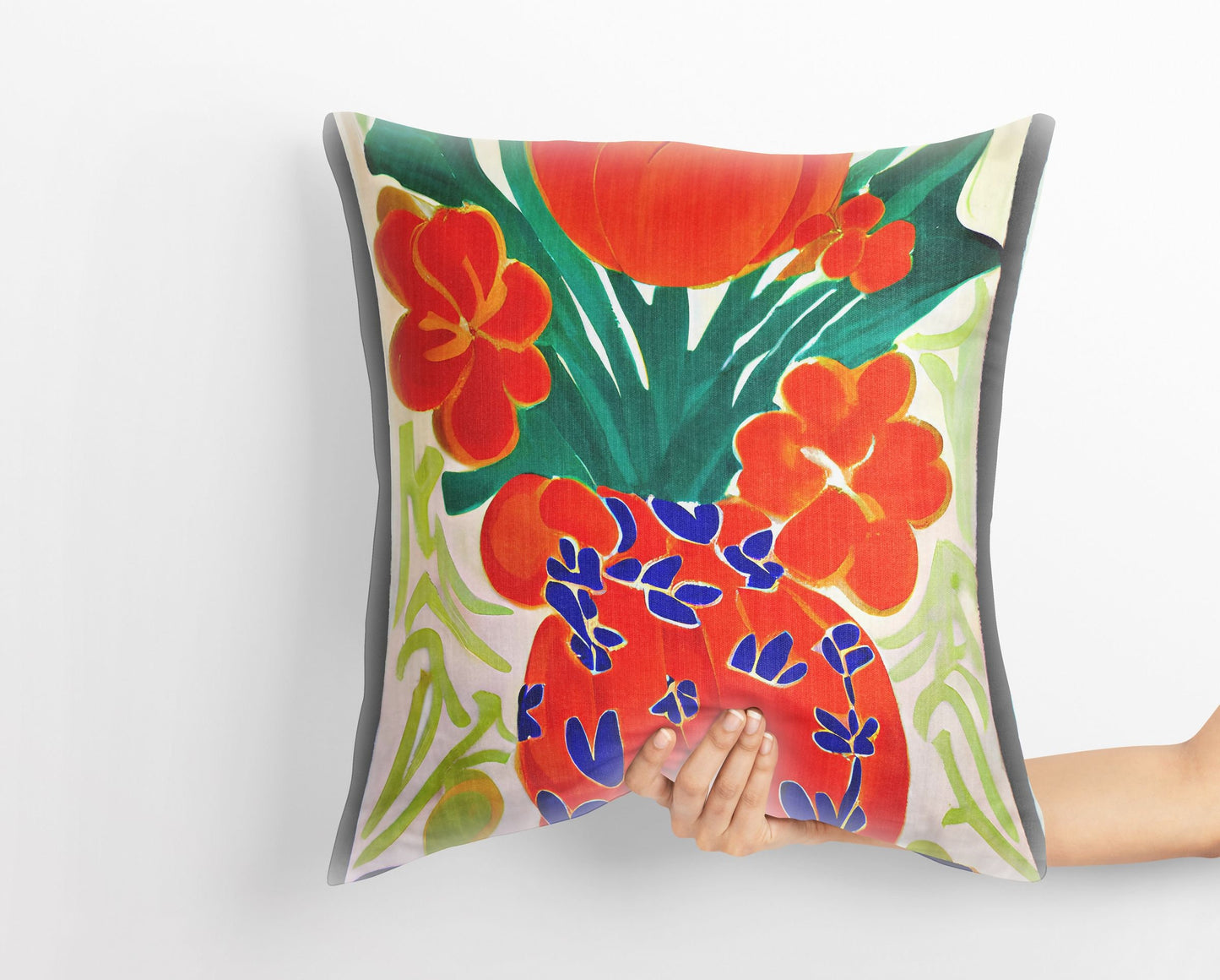 Still Life With Flowers Original Art Throw Pillow, Abstract Throw Pillow Cover, Art Pillow, Home Decor Pillow, Sofa Pillows