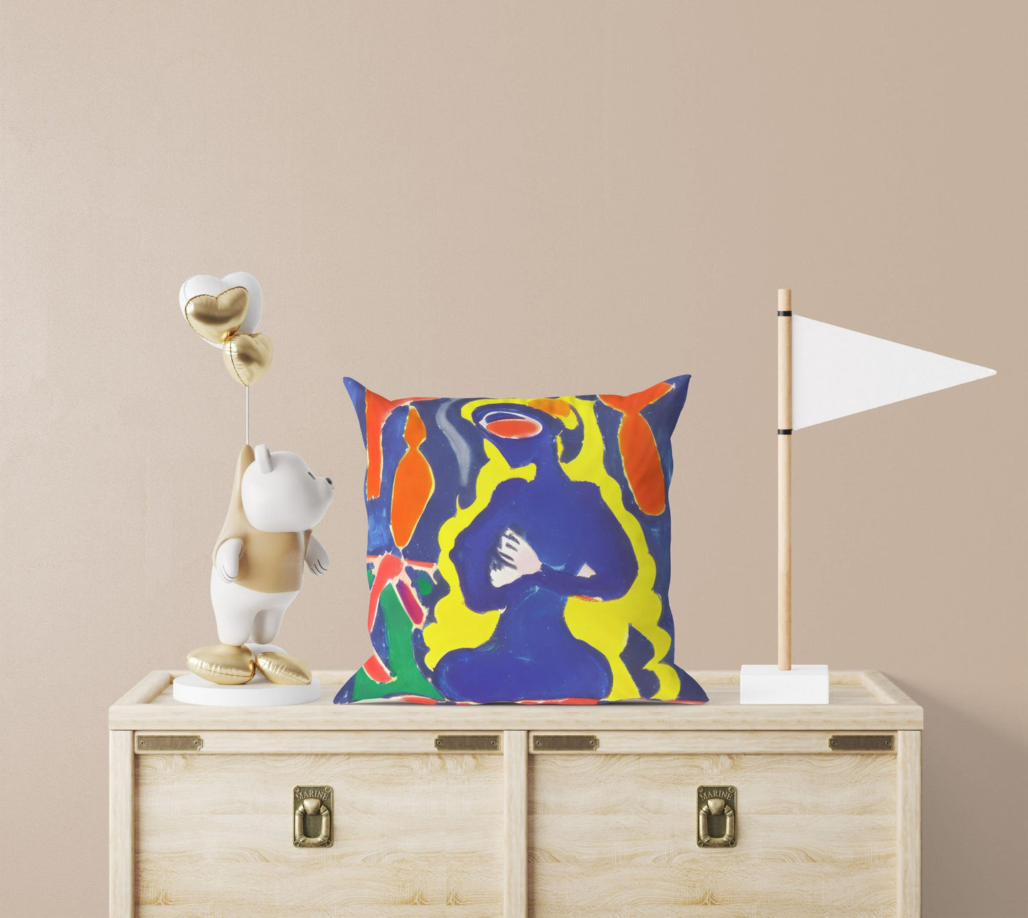 Abstract Girl Throw Pillow Cover, Abstract Pillow Case, Soft Pillow Cases, Colorful Pillow Case, Contemporary Pillow, Large Pillow Cases