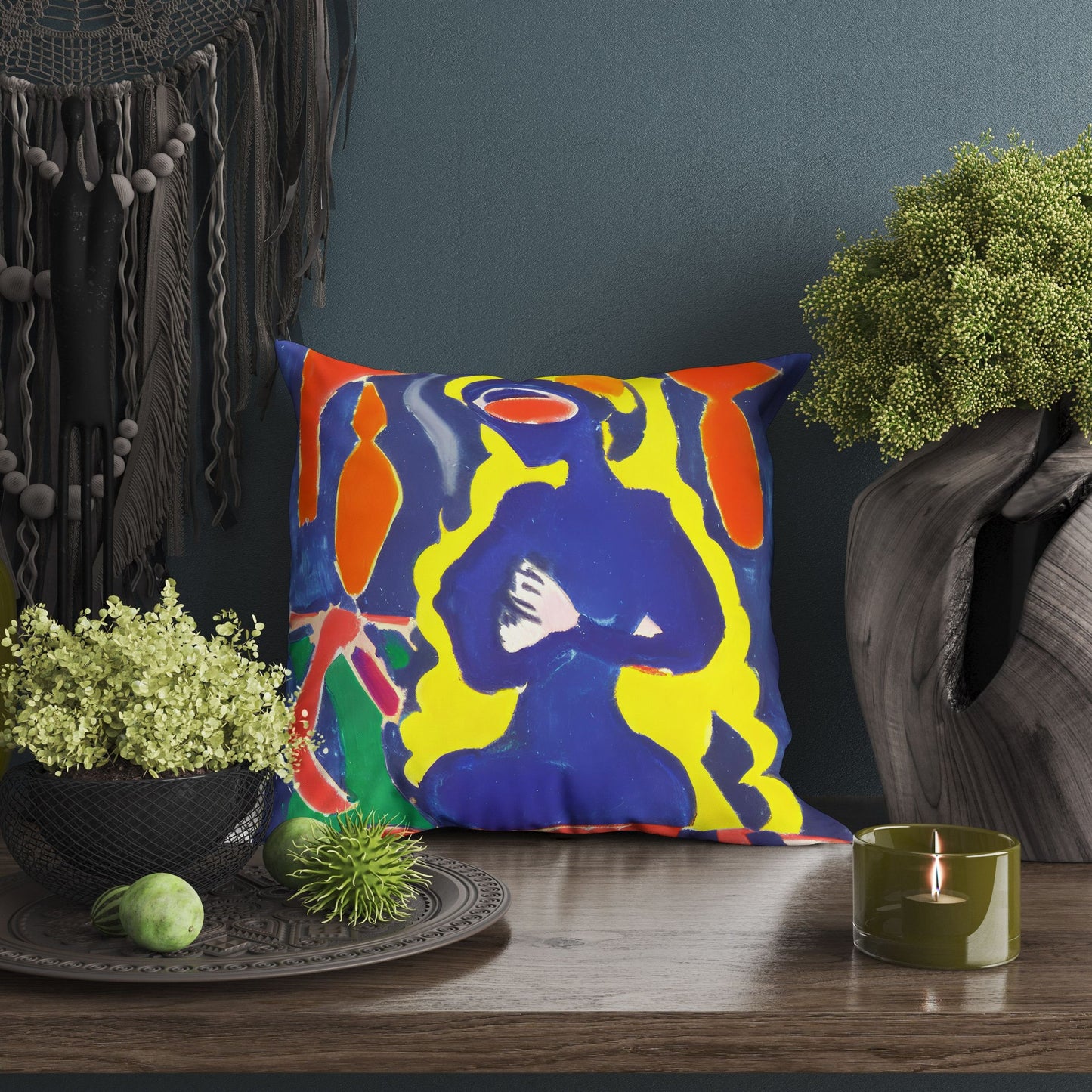 Abstract Girl Throw Pillow Cover, Abstract Pillow Case, Soft Pillow Cases, Colorful Pillow Case, Contemporary Pillow, Large Pillow Cases