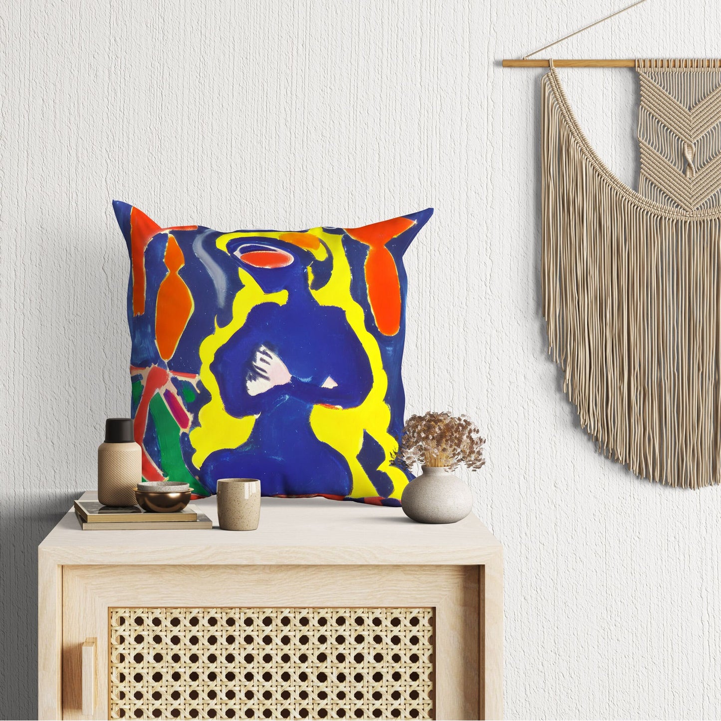 Abstract Girl Throw Pillow Cover, Abstract Pillow Case, Soft Pillow Cases, Colorful Pillow Case, Contemporary Pillow, Large Pillow Cases