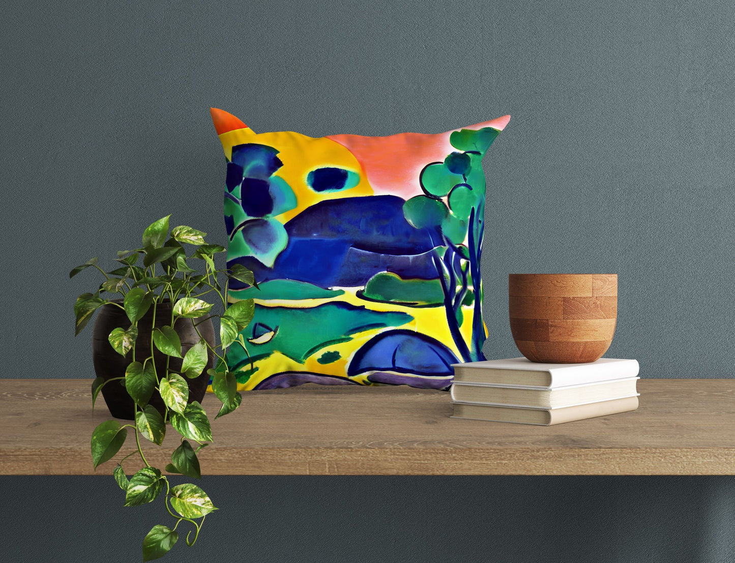 Abstract Landscape Toss Pillow, Abstract Pillow Case, Art Pillow, Contemporary Pillow, 24X24 Pillow Case, Christmas Pillow Covers