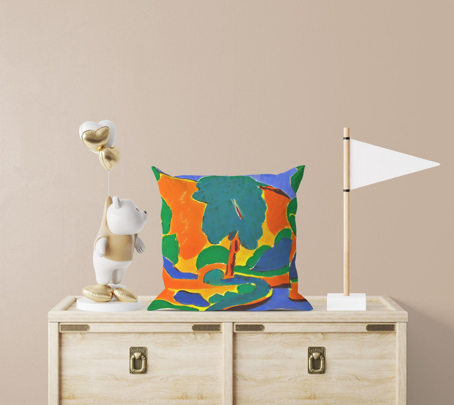 Abstract Landscape Throw Pillow, Abstract Throw Pillow, Soft Pillow Cases, Colorful Pillow Case, Farmhouse Pillow, Sofa Pillows