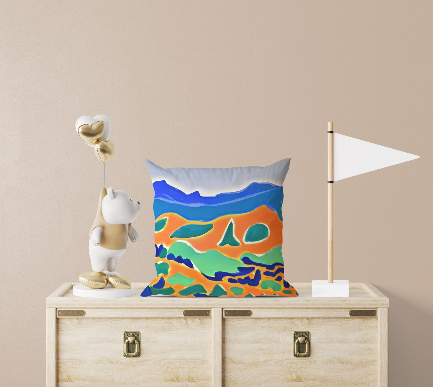 Abstract Landscape Tapestry Pillows, Abstract Pillow Case, Artist Pillow, Colorful Pillow Case, Watercolor Pillow Cases, 20X20 Pillow Cover