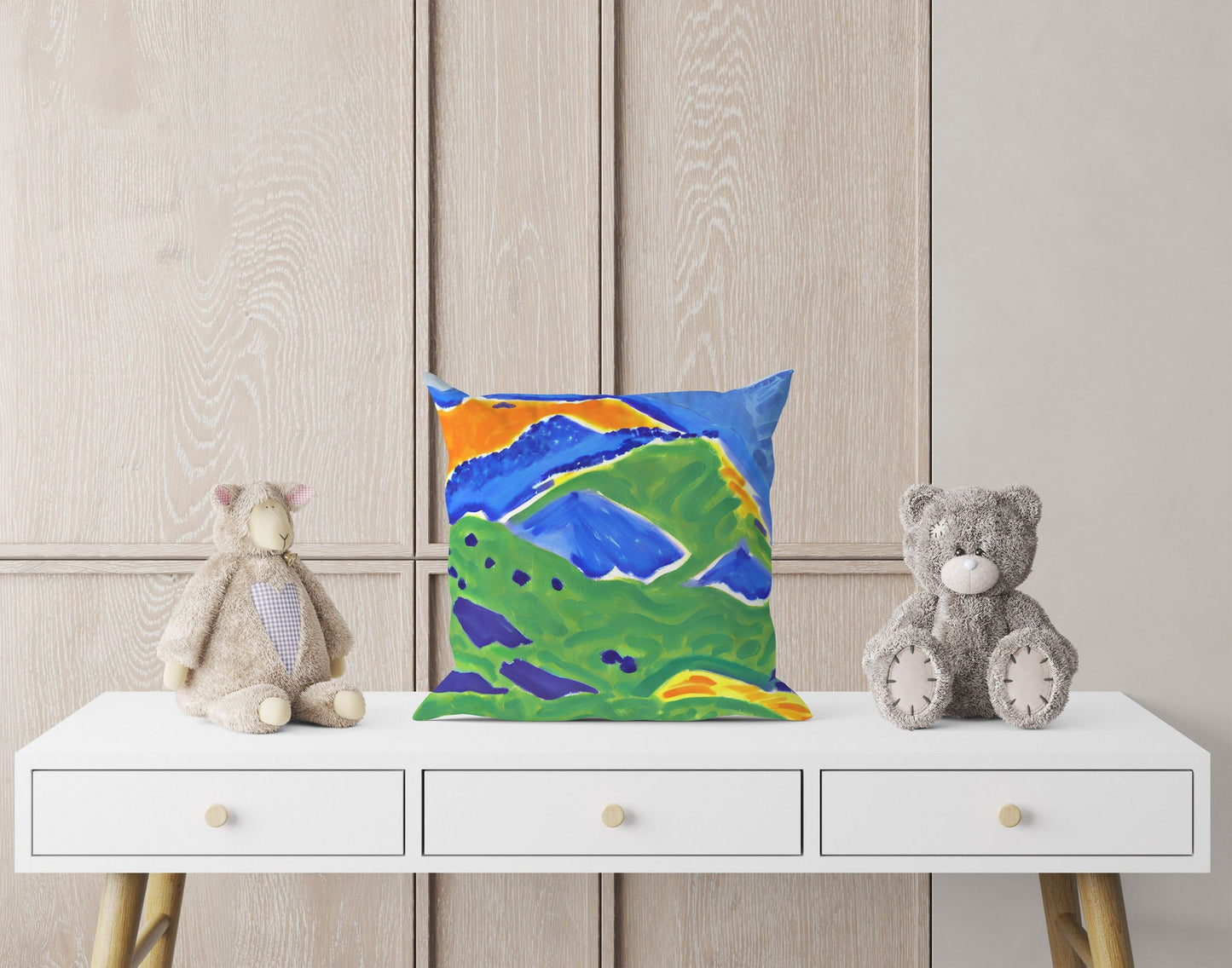Abstract Landscape With Hills Tapestry Pillows, Abstract Art Pillow, Art Pillow, Large Pillow Cases, Christmas Pillow, Abstract Decor