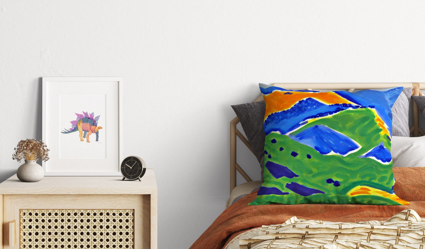 Abstract Landscape With Hills Tapestry Pillows, Abstract Art Pillow, Art Pillow, Large Pillow Cases, Christmas Pillow, Abstract Decor