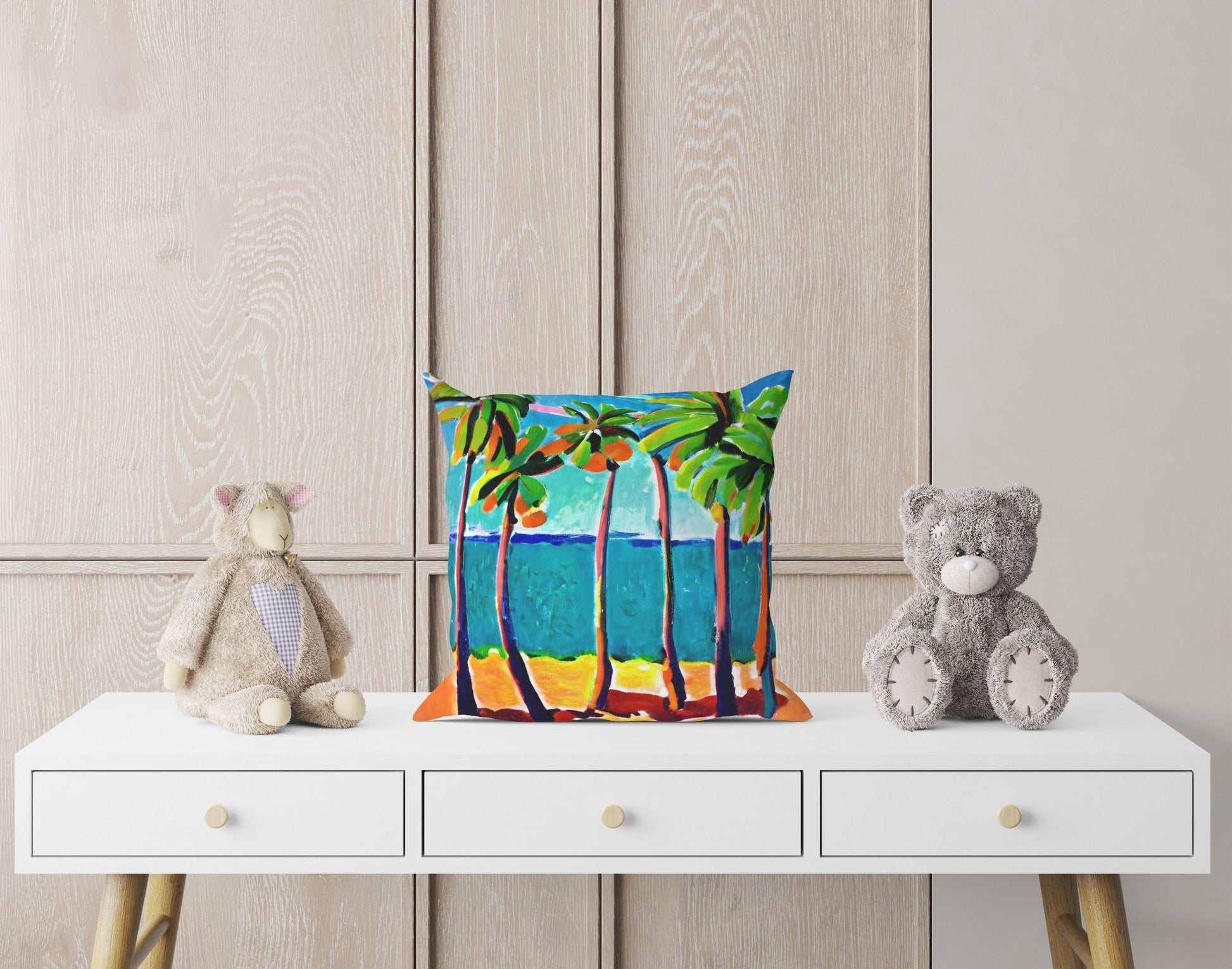 Coconut Trees On The Beach Tapestry Pillows, Abstract Throw Pillow, Soft Pillow Large Pillow Cases, Christmas Pillow Covers, Sofa Pillows
